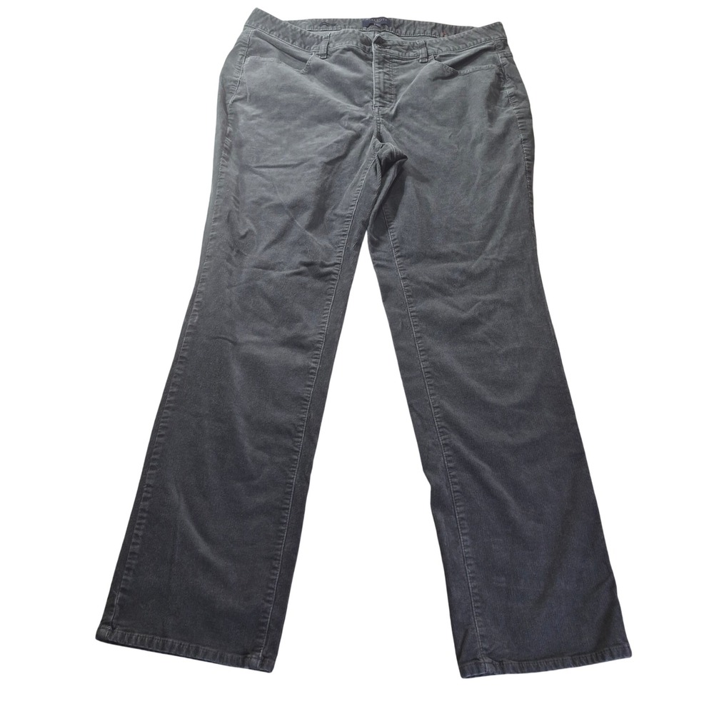 Talbots Heritage Corduroy Pants Womens 16W Plus Size Gray Straight Leg Preppy